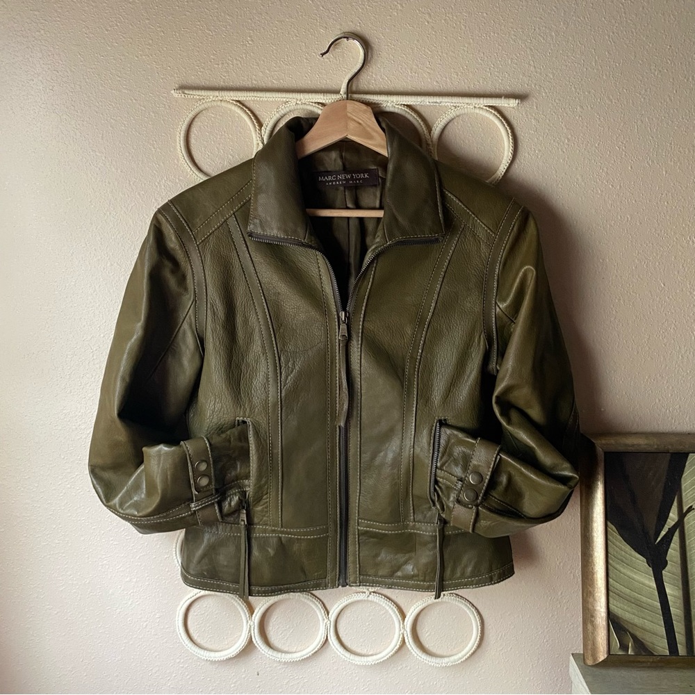 Marc NY Olive Leather Jacket